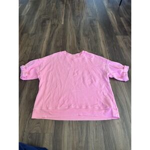 Xirena Sweatshirt Womens Medium Neon Pink Crewneck Pullover Relaxed Fit USA